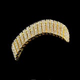 14k Yellow Gold Finish 4 Row Lab Diamond Simulated Tennis Bracelet 8.5" - FANATICS365