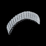 14k White Gold Finish Mens 4 Row Lab Diamond Simulated Tennis Bracelet 8.5" - FANATICS365