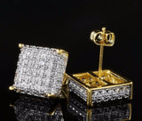 18K Gold ICED OUT Simulate Diamond Micropave Stud Earrings - FANATICS365