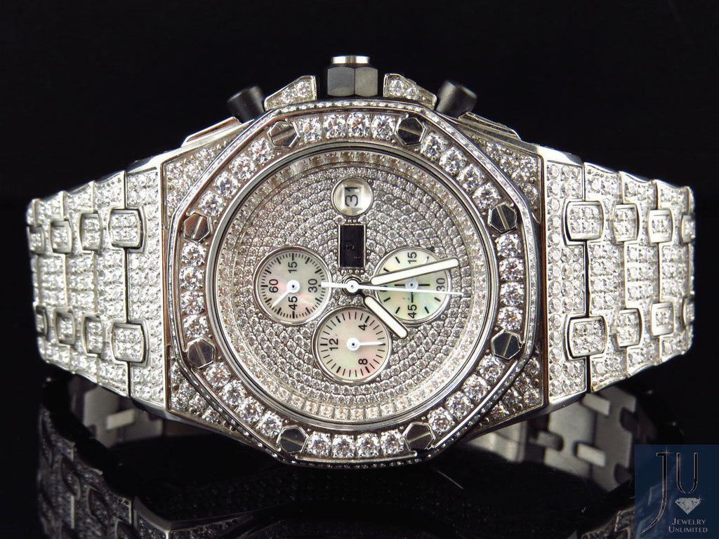 Jewelry Unlimited Iced Out Stainless Steel Watch