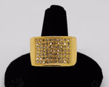 14k GP Band Micropave CZ AAA Iced Out Pinky Ring - FANATICS365