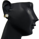 14k Gold Plated Iced Out 8.5" 1 Row Fully Cz Bracelet n Earrings - FANATICS365