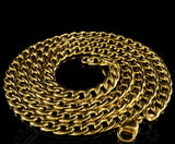18K Gold Cuban Solid Heavy Stainless Steel Curb Link Chain - FANATICS365