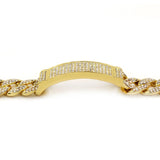 Chain & Bracelet 14k Gold PT Fully Cz Iced Out Finish Miami Cuban Style - FANATICS365