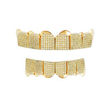 Custom Sterling Silver Iced 8pc 14k Yellow Gold Plating Lab Diamond Iced Out Grillz - FANATICS365