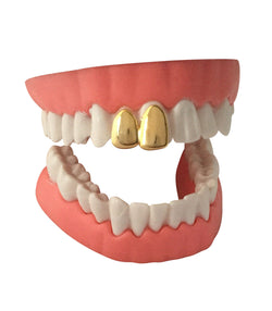 14K GP Double Two Tooth Teeth Grillz Grill Canine Cap - FANATICS365