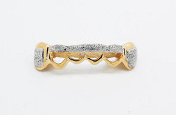 Custom 6 Piece Silver 10k 14k Gold Plated Open Face Bar Diamond Dust Bar Style Gold Grillz Slugz - FANATICS365