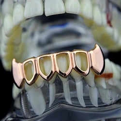 Open Face 14k Rose Gold Plated Lower Bottom Grill - FANATICS365