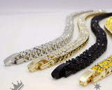 14k GP 2 ROW Lab Diamond Iced Out Chain Bracelet - FANATICS365