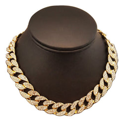 QUAVO CHOKER 14K GOLD FINISH ICED OUT 15MM 16