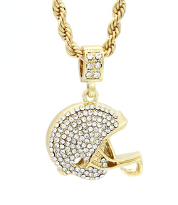 14k Yellow Gold Plated 24in Football Helmet 4 mm Rope Chain Necklace - FANATICS365