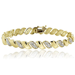 0.50ct TDW Diamond San Marco Tennis Bracelet in Gold Plated Brass - FANATICS365