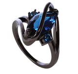 Blue Crossed Marquise Ring - FANATICS365
