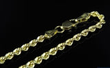 10K Yellow Gold 4 MM Hollow Rope Chain Necklace 16-28 Inches - FANATICS365