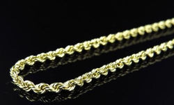 10K Yellow Gold 4 MM Hollow Rope Chain Necklace 16-28 Inches - FANATICS365
