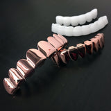 14K ROSE GOLD PLATED 8 TOOTH TOP & BOTTOM GRILLZ - FANATICS365