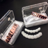 14K ROSE GOLD PLATED 8 TOOTH TOP & BOTTOM GRILLZ - FANATICS365