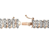 18K Rose Gold Plated Brass 1ct TDW Diamond S Tennis Bracelet - FANATICS365