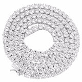 Silver or Gold Tone 1 Row 3MM Simulated Diamond Tennis Necklace 18"-24" - FANATICS365