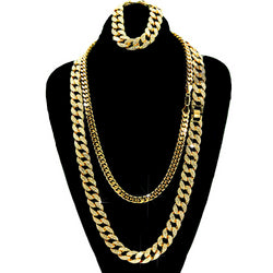 Gold Iced Out Lab Diamond Necklace 15mm 30