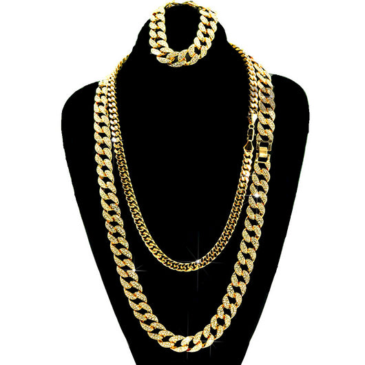 Gold Iced Out Lab Diamond Necklace 15mm 30
