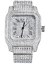 Luxury Iced Out Techno Pave Silver Tone Watch - FANATICS365